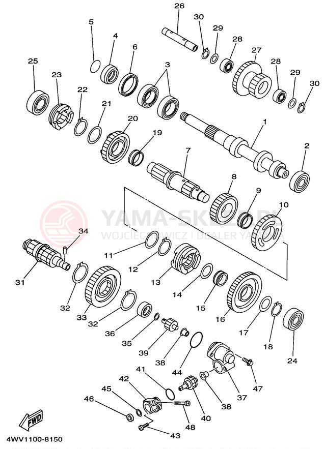 Schemat "Skrzynia biegów " do Yamaha GRIZZLY YFM600FWAK/YFM600FWAK