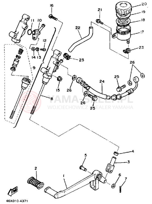 Schemat "Pompa hamulcowa tył" do Yamaha FZ600T/FZ600TC