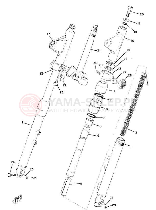 Schemat "Amortyzatory przód" do Yamaha CS5