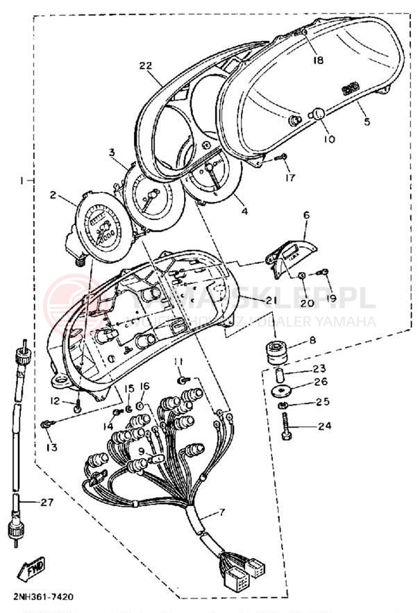 Schemat "licznik" do Yamaha FJ1200WC/FJ1200W