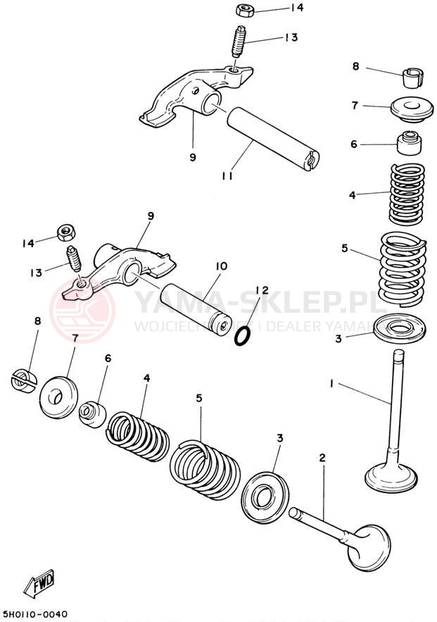 Schemat "zawory" do Yamaha TW200 TW200PC/TW200P