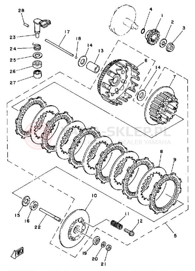 Schemat "sprzęgło" do Yamaha IT175G