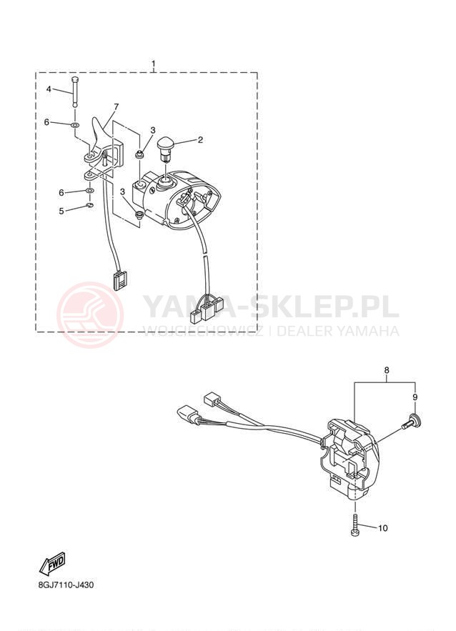 Schemat "Kierownica i osprzęt" do Yamaha PHAZER MTX PZ50MTDW