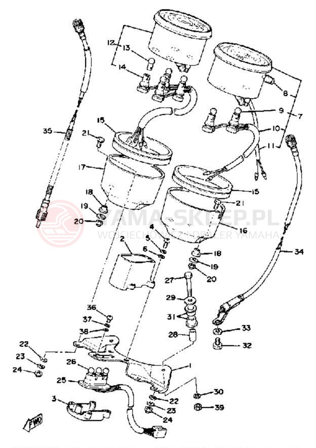 Schemat "Przędkościomierz" do Yamaha XS750SF