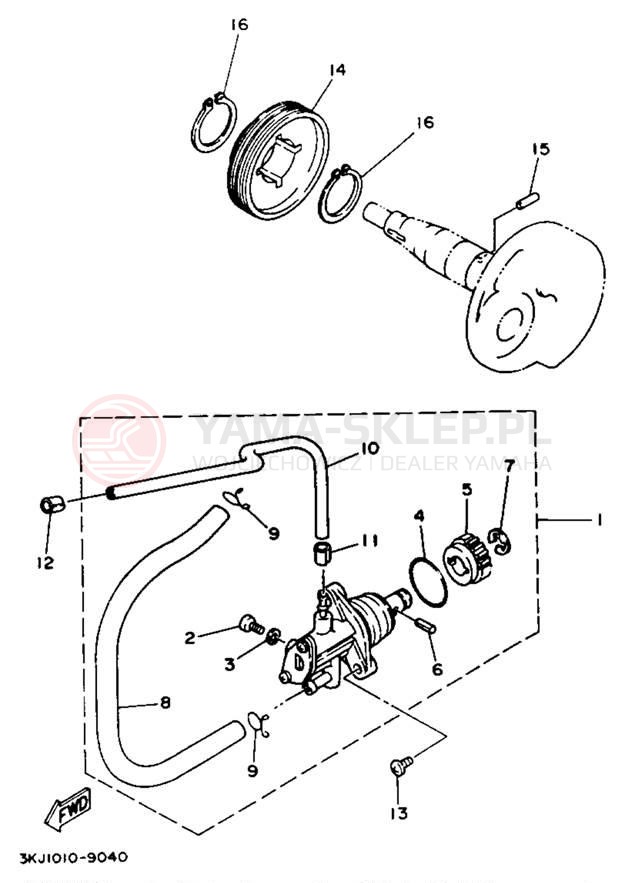 Schemat "Pompa olejowa" do Yamaha JOG CY50D