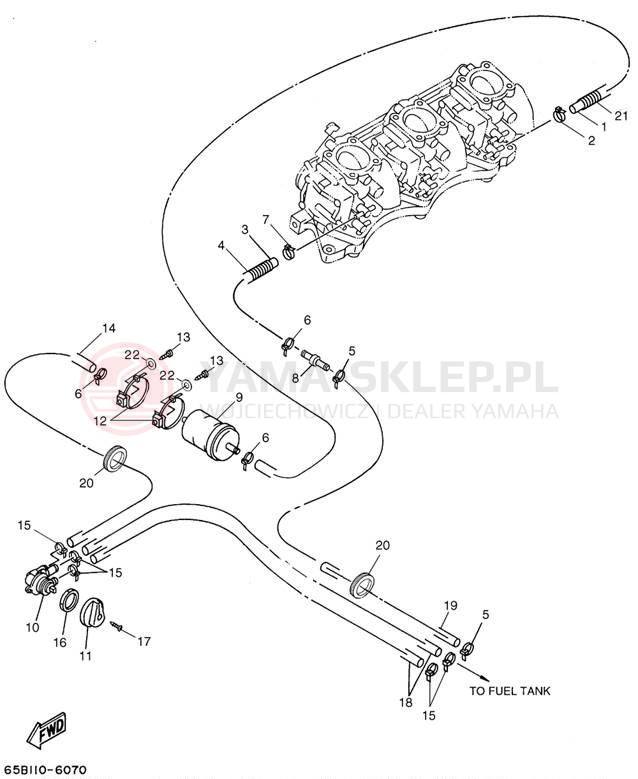 Schemat "FUEL STARBOARD ENGINE" do Yamaha LS2000 LST1200Y