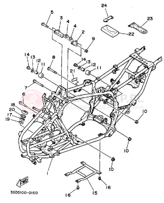 Schemat "rama" do Yamaha WARRIOR YFM350XD_M