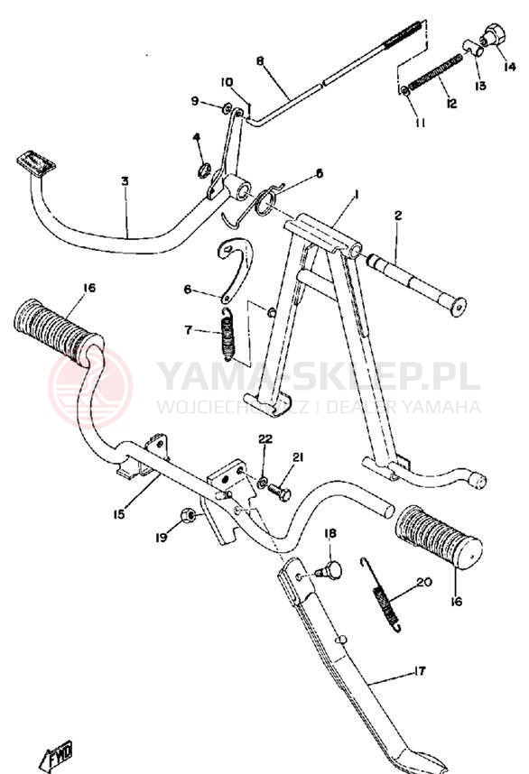 Schemat "Stopka postoj., dźw. Hamulca tył" do Yamaha LS2