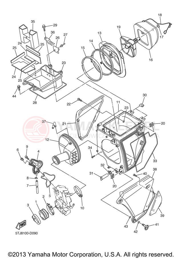 Schemat "Wtrysk paliwa" do Yamaha WR450F WR450FV