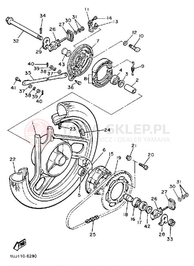 Schemat "Koło tył" do Yamaha RADIAN YX600UC/YX600U