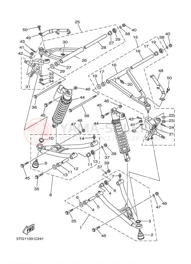 Schemat "Koło przód" do Yamaha YFZ450 YFZ450T