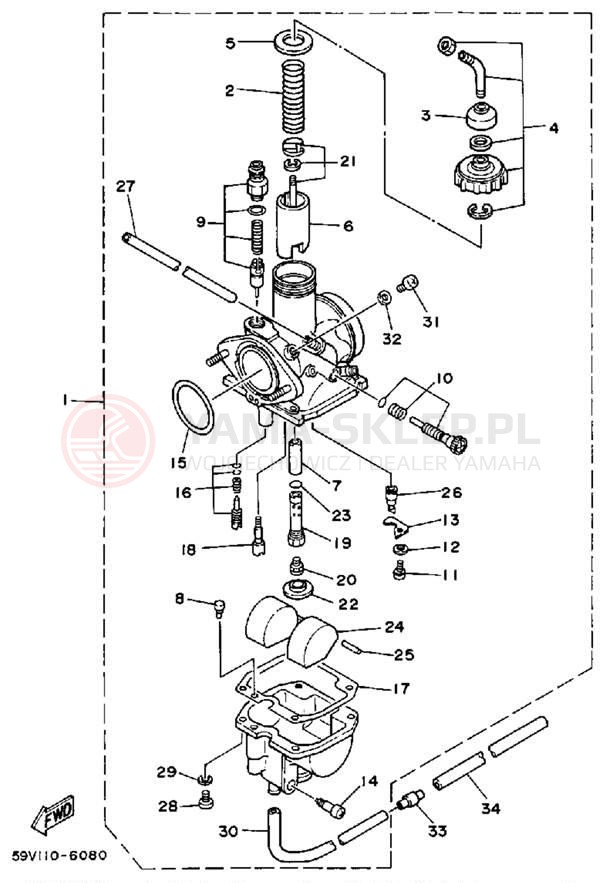 Schemat "Gaźnik" do Yamaha MOTO-4 YFM225T