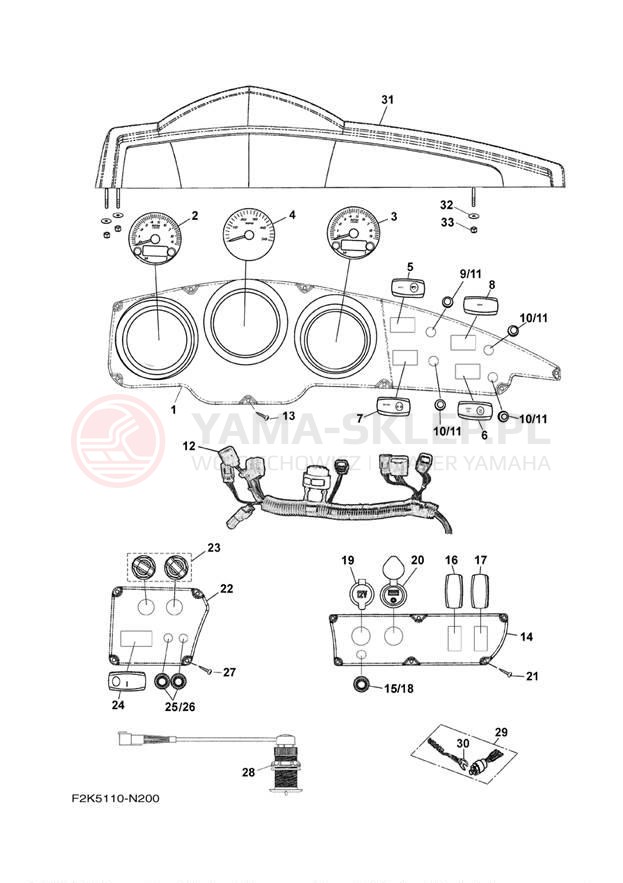 Schemat "układ elektryczny" do Yamaha AR210 LAT1100AN