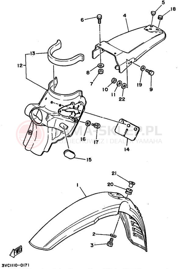Schemat "błotnik" do Yamaha RT180B