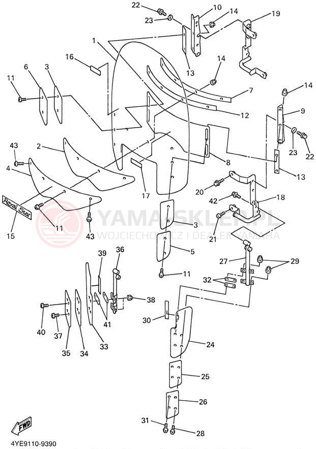Schemat "elementy nadwozia" do Yamaha XVZ13LTLC/XVZ13LTL