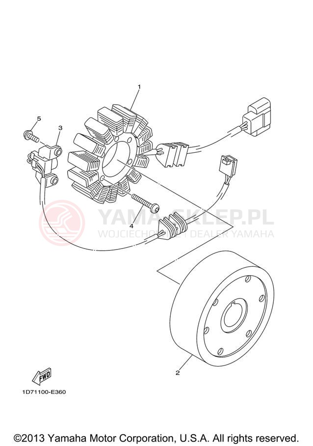 Schemat "prądnica" do Yamaha STRATOLINER XV19CTV/XV19CTVC