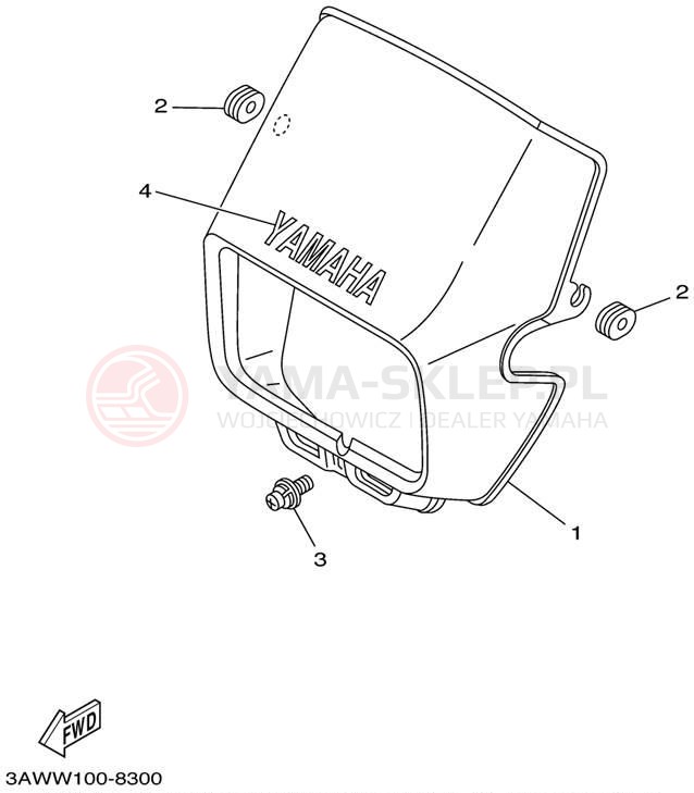 Schemat "elementy nadwozia" do Yamaha TW200 TW200PC/TW200P