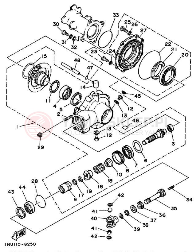 Schemat "Wał napędowy" do Yamaha YFM200DXS