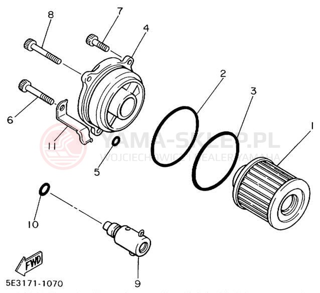 Schemat "Filtr oleju" do Yamaha VIRAGO 1100 XV1100L/XV1100LC