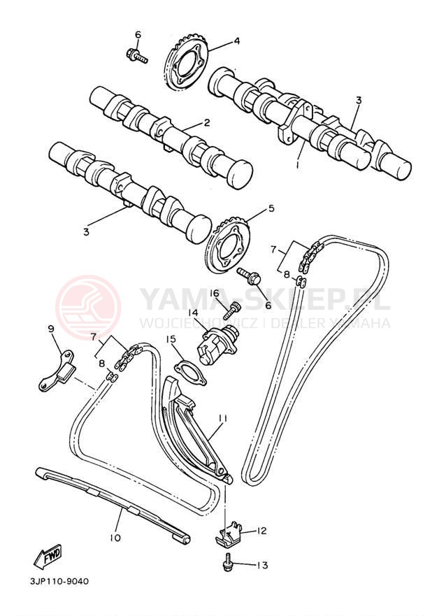 Schemat "Rozrząd - łańcuszek" do Yamaha V-MAX 1200 VMX12JC/VMX12J