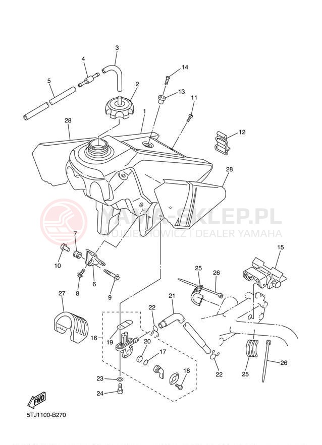 Schemat "zbiornik paliwa" do Yamaha WR250F WR250FR