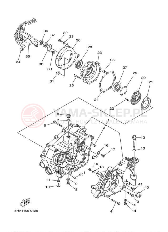 Schemat "Obudowa silnika" do Yamaha KODIAK 2WD YFM400AMC/YFM400AM