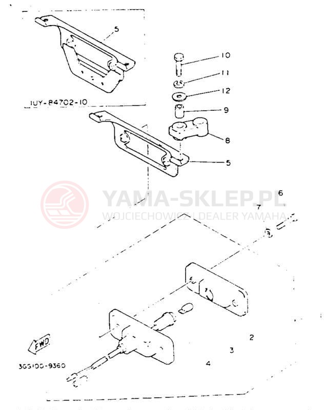 Schemat "lampa tył" do Yamaha BANSHEE YFZ350E