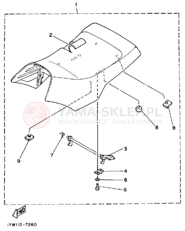 Schemat "siedzenie" do Yamaha MOTO-4 YFM350ERD