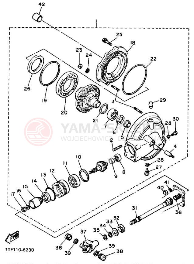 Schemat "Wał napędowy" do Yamaha VIRAGO 1100 XV1100TC/XV1100T