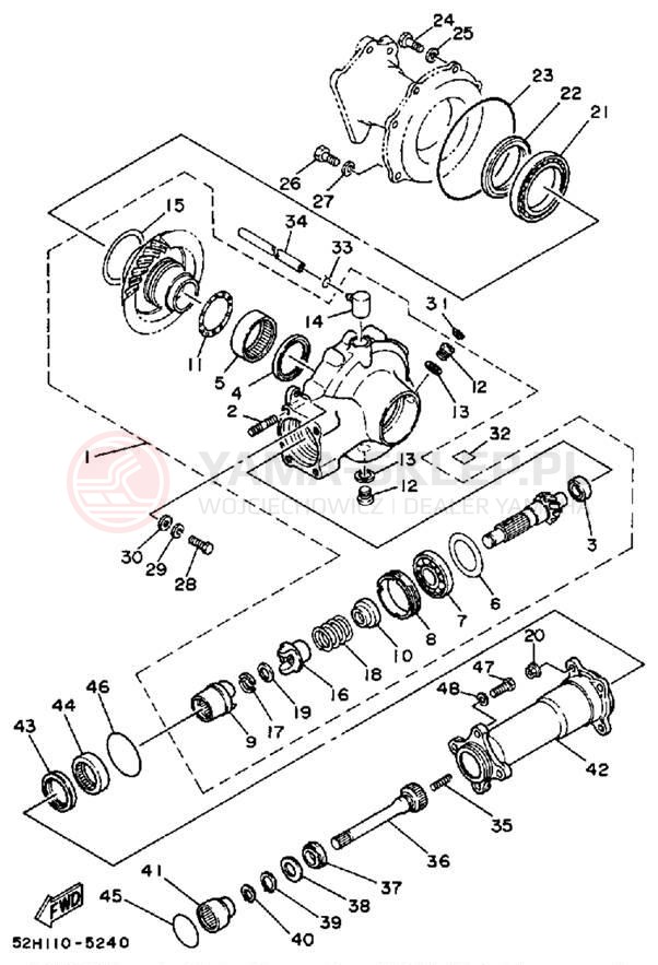 Schemat "Wał napędowy" do Yamaha MOTO-4 YFM200N