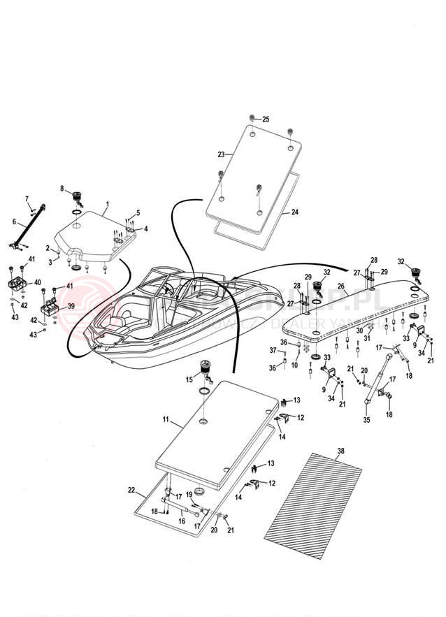 Schemat "DECK HATCH" do Yamaha 242 LIMITED S SXT1800GJ