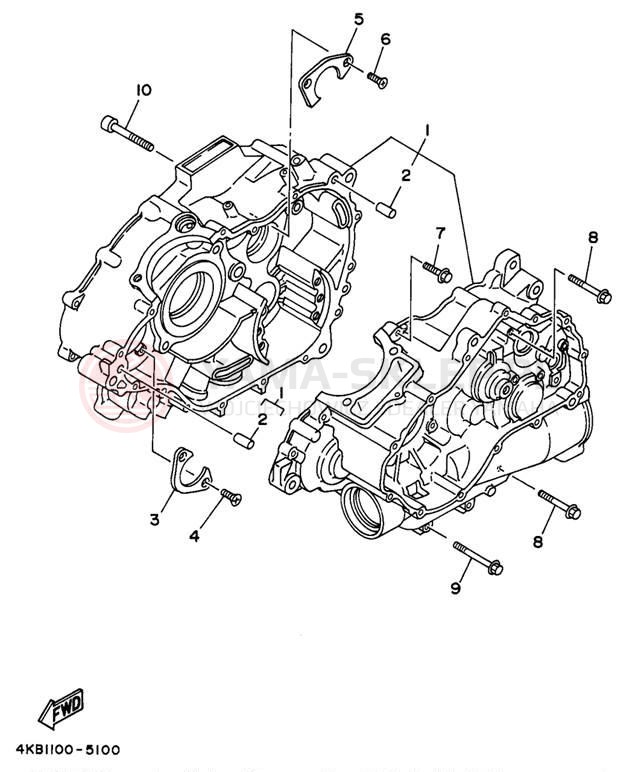 Schemat "Obudowa silnika" do Yamaha BIG BEAR 4WD YFM350FWBJ_MNH