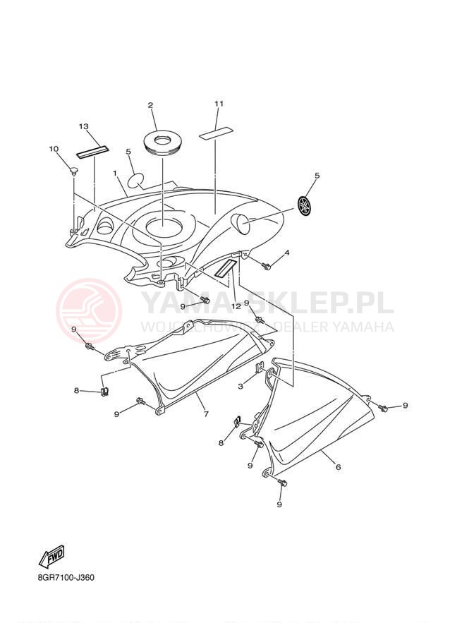 Schemat "INSTRUMENT PANEL" do Yamaha VENTURE MULTI PURPOSE PZ50MPDR