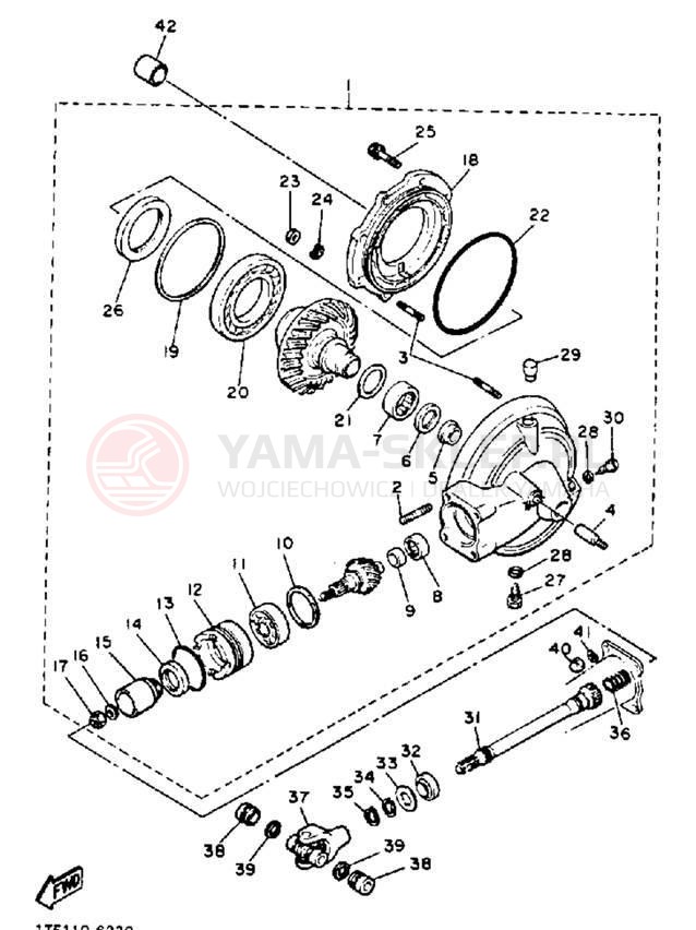 Schemat "Wał napędowy" do Yamaha VIRAGO 1100 XV1100E/XV1100EC