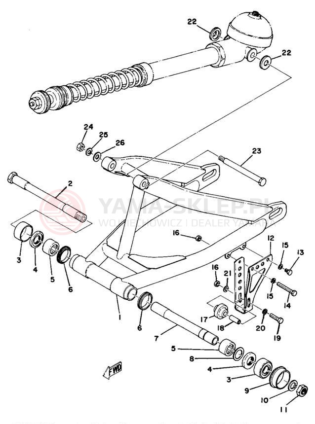 Schemat "wahacz" do Yamaha MX250B