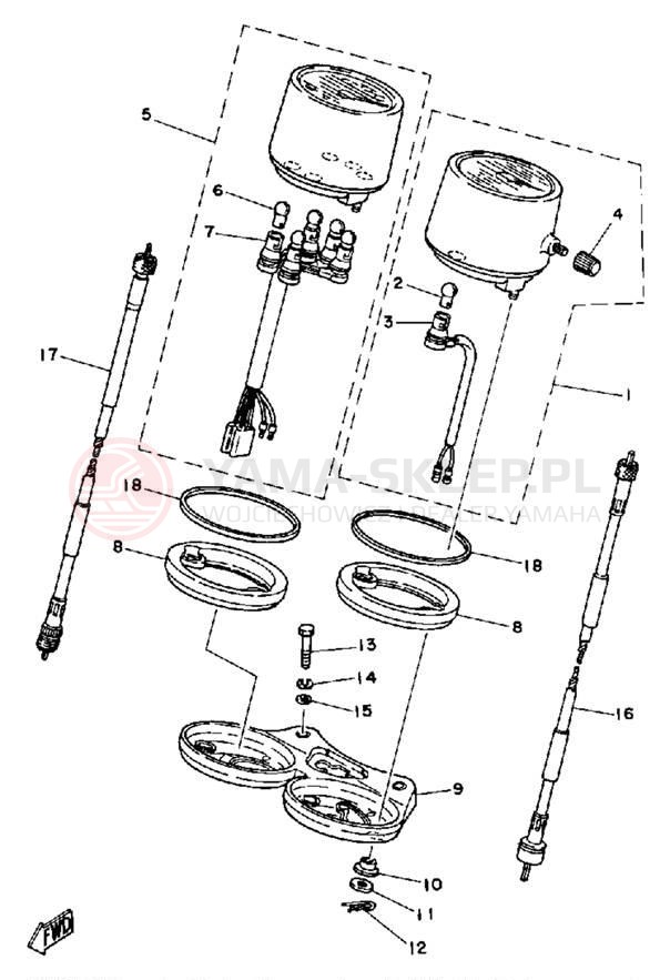 Schemat "licznik" do Yamaha DT250F