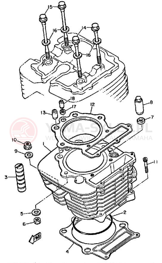 Schemat "cylinder" do Yamaha XT600L/XT600LC