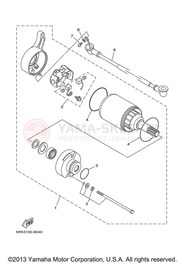 Schemat "rozrusznik" do Yamaha XT225 XT225V/XT225VC