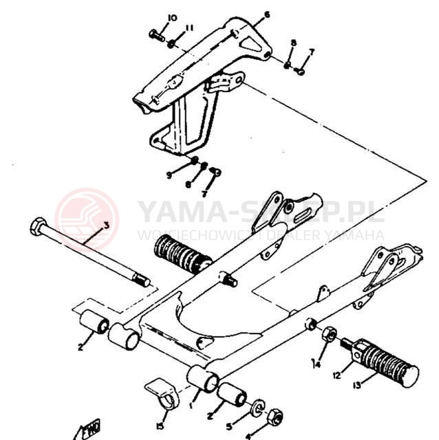 Schemat "Wahacz, osłona łańcucha" do Yamaha HT1B/HT1BM