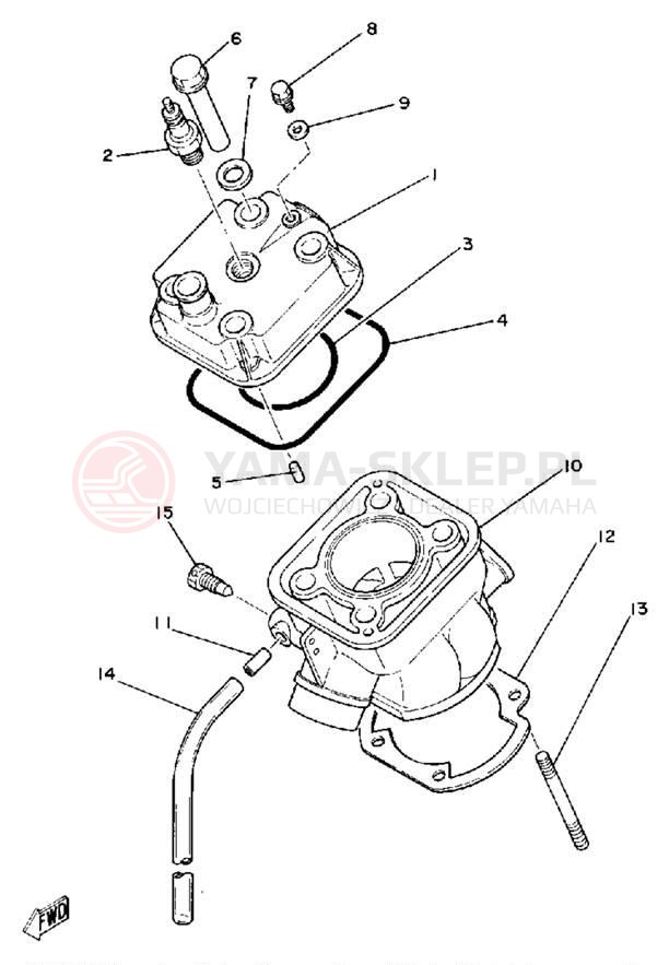 Schemat "cylinder" do Yamaha TZ125G