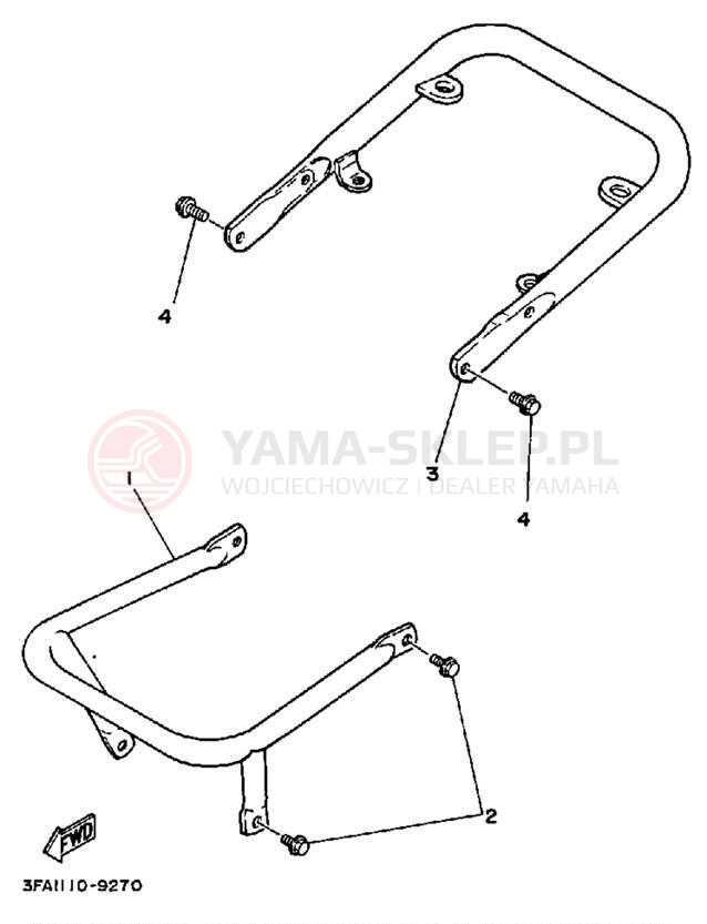 Schemat "osłona / stelaż" do Yamaha BREEZE YFA1B
