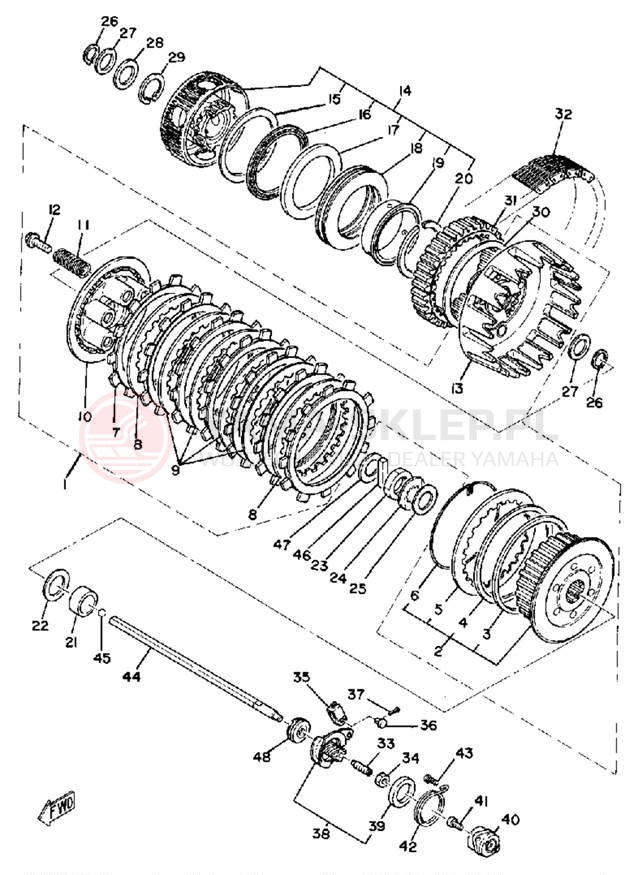 Schemat "sprzęgło" do Yamaha XS850H