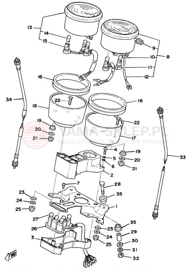 Schemat "Przędkościomierz" do Yamaha XS750E