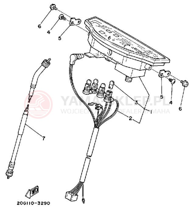 Schemat "licznik" do Yamaha RIVA 50 CA50N