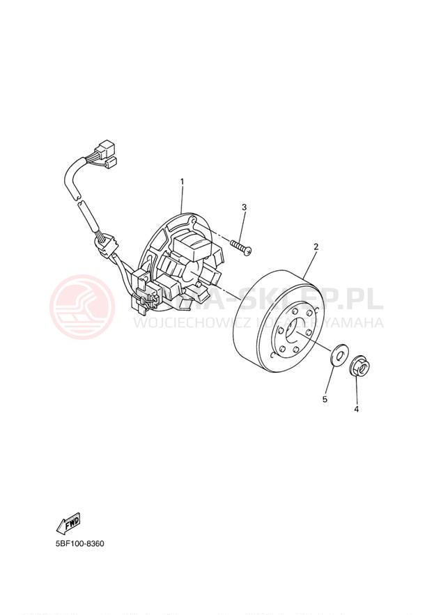 Schemat "prądnica" do Yamaha WR250F WR250FP