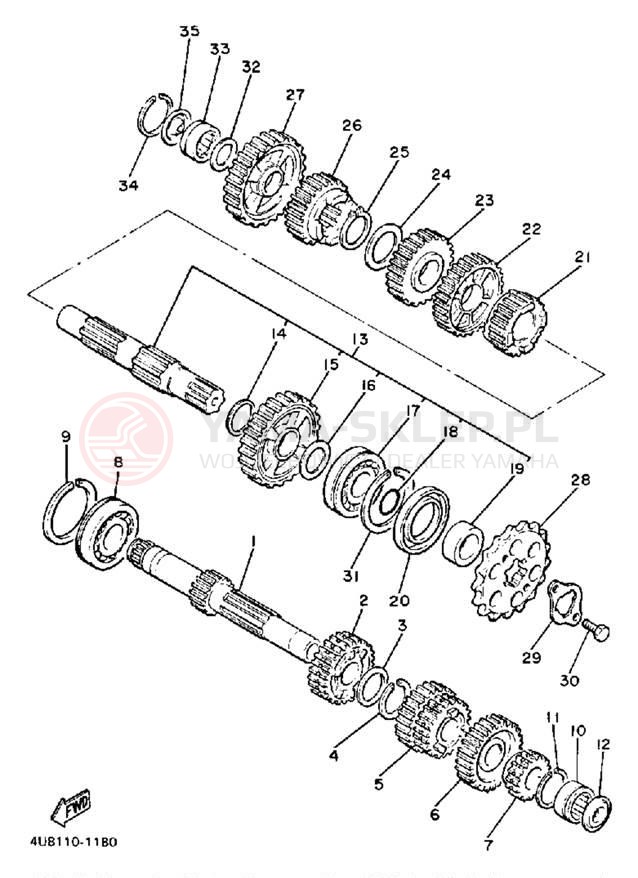Schemat "Skrzynia biegów " do Yamaha RADIAN YX600TC/YX600T