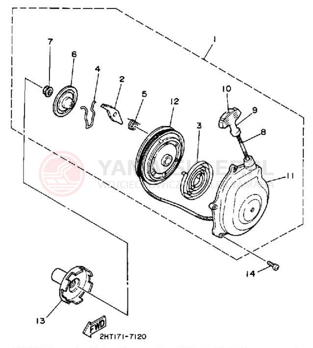 Schemat "starter" do Yamaha MOTO-4 YFM250W