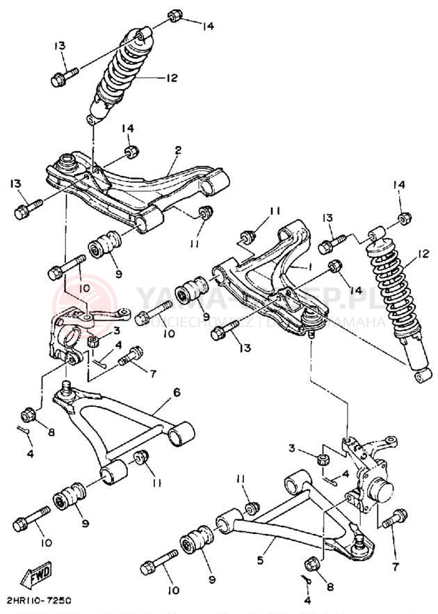 Schemat "Koło przód" do Yamaha BIG BEAR 4WD YFM350FWT