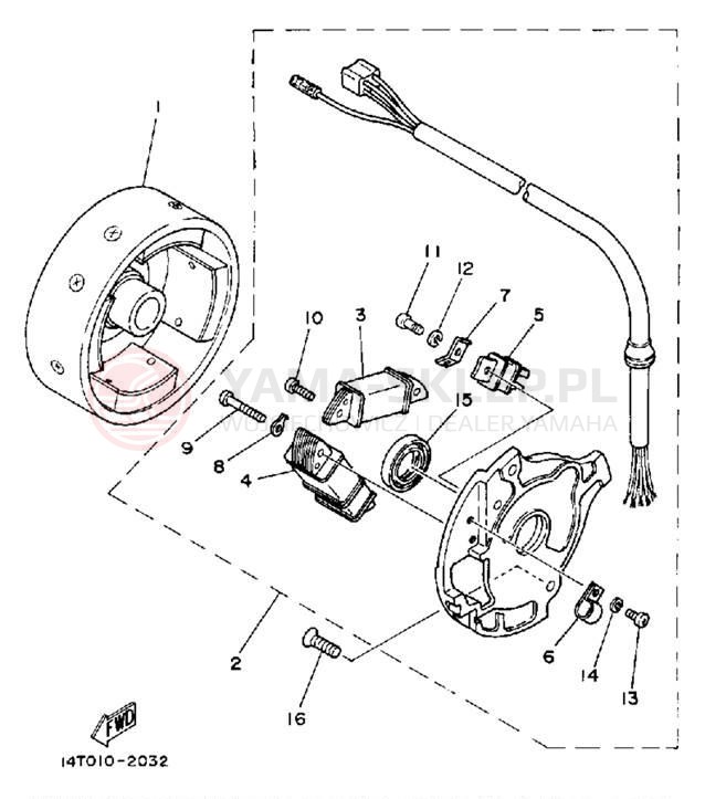Schemat "prądnica" do Yamaha RIVA 50 CA50S