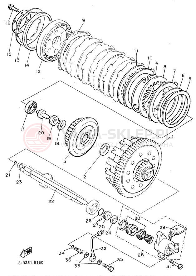 Schemat "sprzęgło" do Yamaha V-MAX 1200 VMX12G/VMX12GC